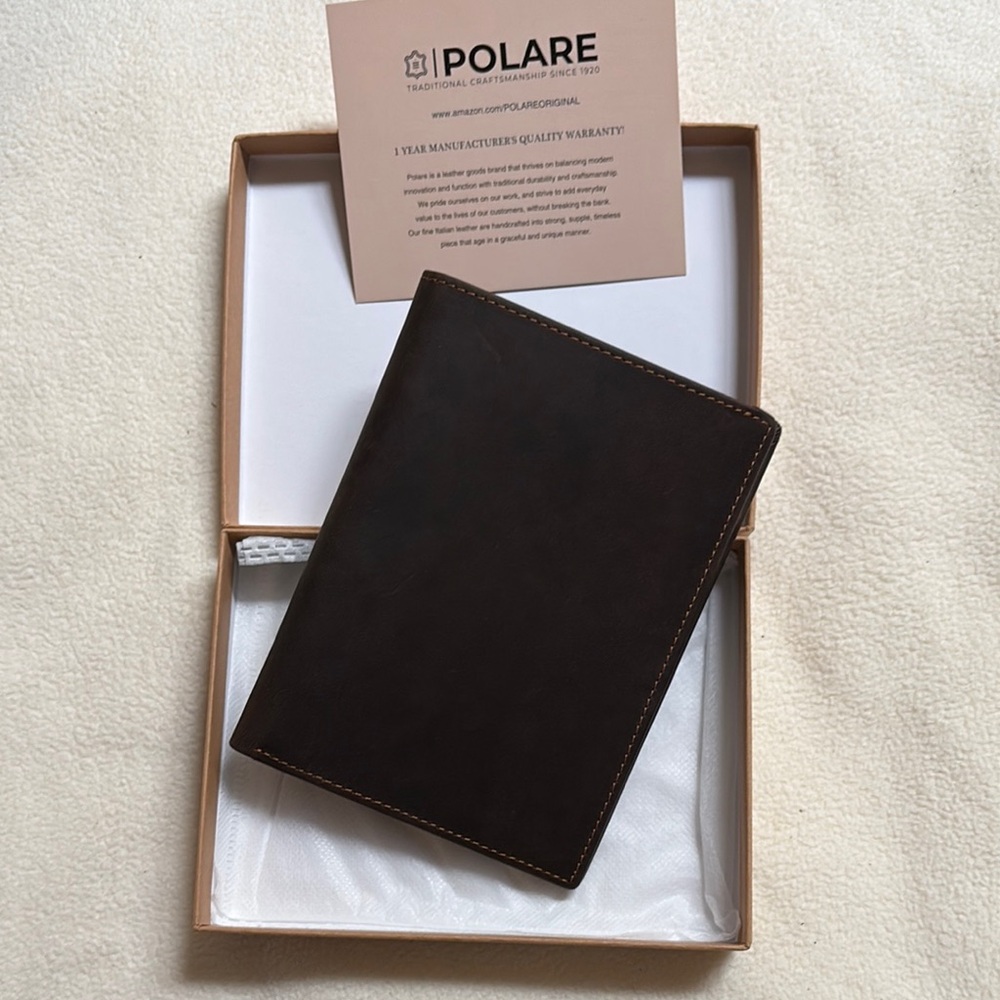 Woman’s Brown Leather Passport Holder NWT